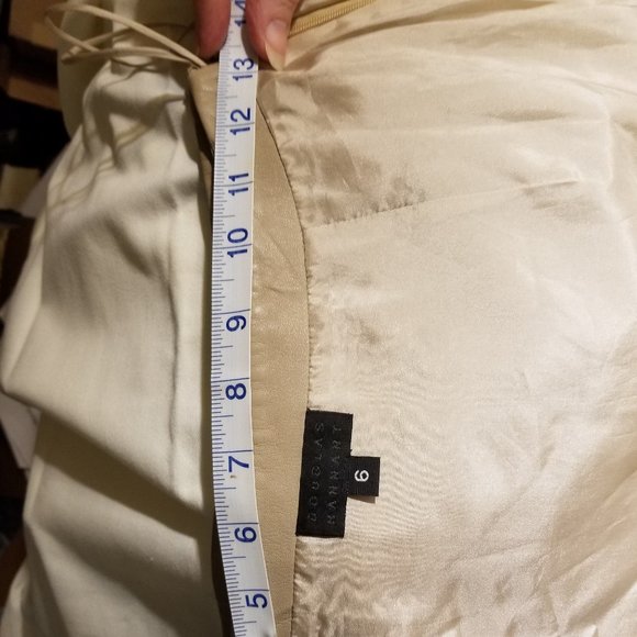 SOLD suit soft leather &silk light coffee JACKET /SKIRT - Picture 13 of 16